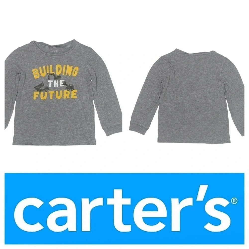 CARTER’S Boy’s Gray Graphic Long Sleeve Tee - 3T